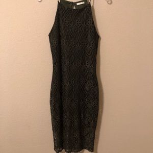 Olive tree large midi lace dress crochet